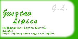 gusztav lipics business card